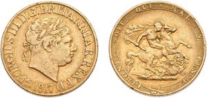 United Kingdom Sovereign 1817 at auction Tennants Auctioneers - May 7, 2025