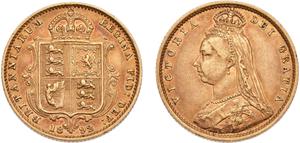 United Kingdom Half Sovereign 1892 "Jubilee Head" at auction Tennants Auctioneers - May 7, 2025