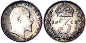 Gran Bretaña 3 peniques 1902 en subasta Numismatica Luciani - 3 de septiembre de 2023