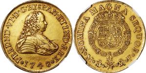 México 8 escudos 1748 Mo MF en subasta Briggs & Bustos - 4 de abril de 2025