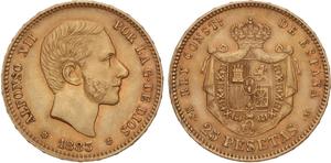 Spain 25 Pesetas 1883 MSM at auction Casa de Subastas de Madrid - July 4, 2025
