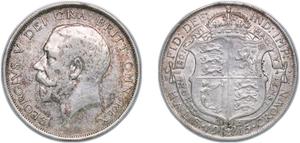 Wielka Brytania 1/2 korony 1915 na aukcji CoinsNB - 23 listopada 2024