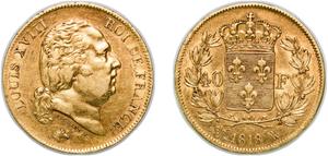 France 40 Francs 1818 W at auction CoinsNB - February 22, 2025