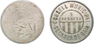 Испания 1 песета без года (1936-1939) "Сегарра-де-Гайя" на аукционе CoinsNB - 29 марта 2025