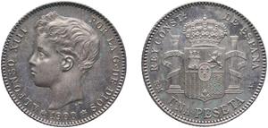 Spanien 1 Peseta 1900 SMV auf der Auktion CoinsNB - 17. Mai 2025
