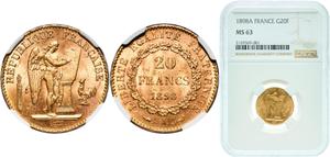 France 20 Francs 1898 A at auction CoinsNB - May 31, 2025