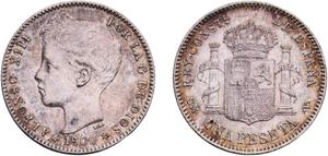 Spanien 1 Peseta 1900 SMV auf der Auktion CoinsNB - 14. Juni 2025
