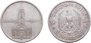 Deutschland 2 Reichsmark 1934 A "Garnisonkirche mit Datum" auf der Auktion CoinsNB - 12. Juli 2025