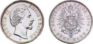 Deutschland 5 Mark 1874 D "Bayern" auf der Auktion CoinsNB - 30. August 2025