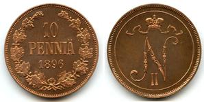 Finland 10 Pennia 1896 at auction Holmasto - March 8, 2025