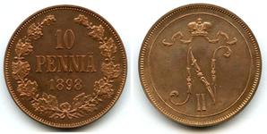 Finland 10 Pennia 1898 at auction Holmasto - March 8, 2025