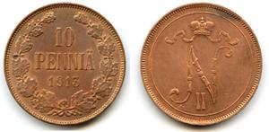 Finland 10 Pennia 1913 at auction Holmasto - March 8, 2025
