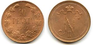 Finland 10 Pennia 1907 at auction Holmasto - May 24, 2025