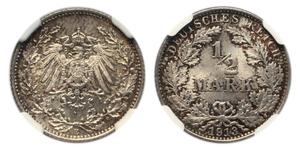 Deutschland 1/2 Mark 1913 E auf der Auktion Hosker Haynes Auctioneers Ltd - 25. März 2025