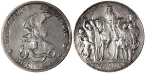 Alemania 3 marcos 1913 A "Prusia" en subasta Klondike Auction  - 13 de abril de 2025