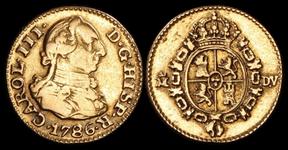 Spain 1/2 Escudo 1786 M DV at auction Status International - June 6, 2025