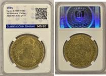 Peru 8 Escudos 1780 MI at auction Great Coins & Art Auctions - September 12, 2025