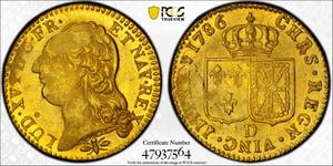 Франция Луидор 1786 D на аукционе Galleria Auctions Tokyo - 29 марта 2025
