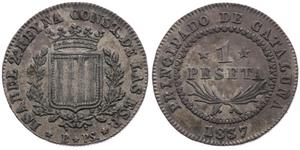Spain 1 Peseta 1837 B PS at auction Münzgalerie München MGM Handelsgesellschaft mbH & Co. Joker KG - April 6, 2025