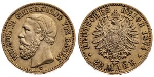 Deutschland 20 Mark 1874 G "Baden" auf der Auktion Münzgalerie München MGM Handelsgesellschaft mbH & Co. Joker KG - 6. April 2025