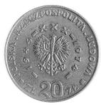 Polska 20 złotych 1974 MW WK "XXX lat PRL" (Próba) na aukcji WCN - 22 listopada 1997