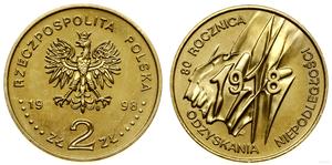 Polska 2 złote 1998 MW ET "90 Rocznica odzyskania niepodległości" na aukcji WCN - 25 sierpnia 2022