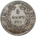 Polonia 5 eslotis 1831 KG "Levantamiento de Noviembre" en subasta Marciniak - 3 de junio de 2025