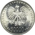 Polska 50000 złotych 1988 MW BCH "Józef Piłsudski" na aukcji Wójcicki - 8 czerwca 2025