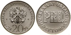 Polska 20 złotych 1976 MW JMN "XXX lat ustaw budżetowych PRL" (Próba) na aukcji WCN - 8 grudnia 2022