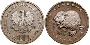 Polska 100 złotych 1978 MW "Bóbr" (Próba) na aukcji WCN - 22 grudnia 2022