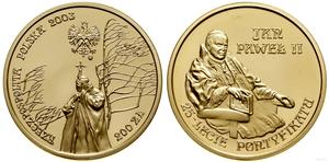 Polska 200 złotych 2003 MW ET "25-lecie pontyfikatu Jana Pawła II" na aukcji WCN - 26 stycznia 2023