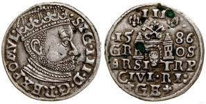 Polska Trojak 1586 (1566) "Ryga" na aukcji WCN - 2 lutego 2023