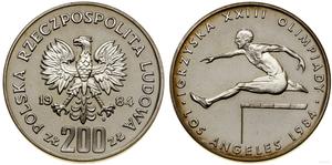 Polen 200 Zlotych 1984 MW "Olympia Los Angeles 1984" auf der Auktion WCN - 2. Februar 2023