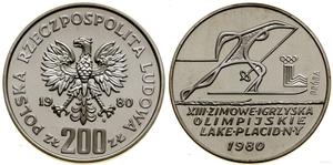 Polska 200 złotych 1980 MW "XIII zimowe igrzyska olimpijskie - Lake Placid 1980" (Próba) na aukcji WCN - 2 marca 2023