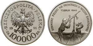 Polska 100000 złotych 1991 MW BCH "Bitwa o Tobruk 1941" na aukcji WCN - 30 marca 2023