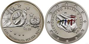 Polska 10 złotych 2011 MW "Przewodnictwo Polski w Radzie UE" na aukcji WCN - 4 maja 2023