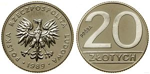 Polen 20 Zlotych 1989 MW (Probe) auf der Auktion WCN - 13. Juli 2023