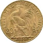 Francja 20 franków 1907 na aukcji COINSNET - 30 marca 2025