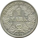Германия 1 марка 1909 G на аукционе COINSNET - 30 марта 2025