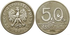 Polska 50 złotych 1990 MW (Próba) na aukcji WCN - 10 sierpnia 2023
