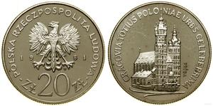 Polen 20 Zlotych 1981 MW "Krakau" (Probe) auf der Auktion WCN - 24. August 2023