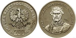 Polska 200 złotych 1980 MW "Kazimierz I Odnowiciel" (Próba) na aukcji WCN - 7 września 2023