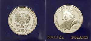 Poland 5000 Zlotych 1989 MW AWB "Wladysław II Jagiello" at auction WCN - September 28, 2023