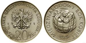 Polska 20 złotych 1975 MW "Międzynarodowy Rok Kobiet" (Próba) na aukcji WCN - 12 października 2023