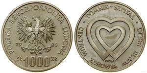 Polska 1000 złotych 1985 MW "Centrum Zdrowia Matki Polki" (Próba) na aukcji WCN - 12 października 2023