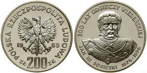 Poland 200 Zlotych 1983 MW SW "John III Sobieski" at auction WCN - November 23, 2023