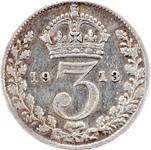 Großbritannien 3 Pence 1913 auf der Auktion Pesek Auctions - 25. Februar 2024