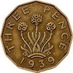 Großbritannien 3 Pence 1939 HP auf der Auktion Pesek Auctions - 25. Februar 2024