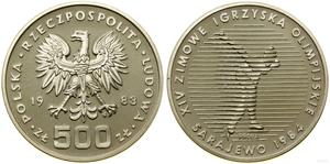 Polska 500 złotych 1983 MW "XIV Zimowe Igrzyska Olimpijskie - Sarajewo 1984" (Próba) na aukcji WCN - April 25, 2024