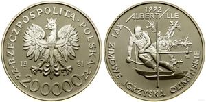 Polska 200000 złotych 1991 MW "XVI Zimowe igrzyska Olimpijskie - Albertville 1992" na aukcji WCN - 25 kwietnia 2024